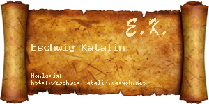 Eschwig Katalin névjegykártya